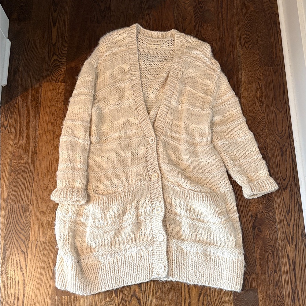 Ulla Johnson Cream Alpaca Hand Knit Cardigan